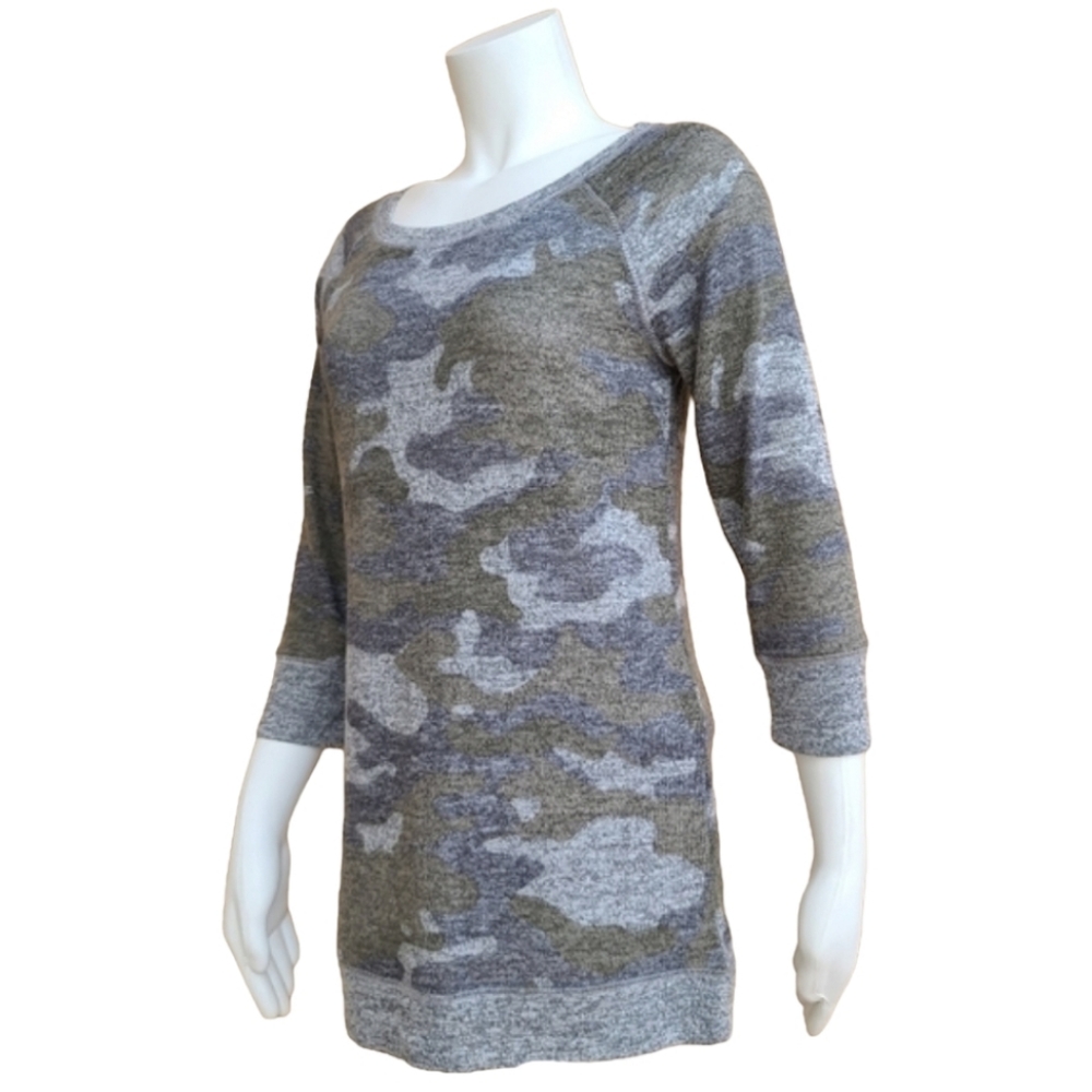 NO BOUNDARIES Camo Raglan Shirt S 3/4 Sleeve Tunic Top Small SUPER SOFT - Picture 7 of 14